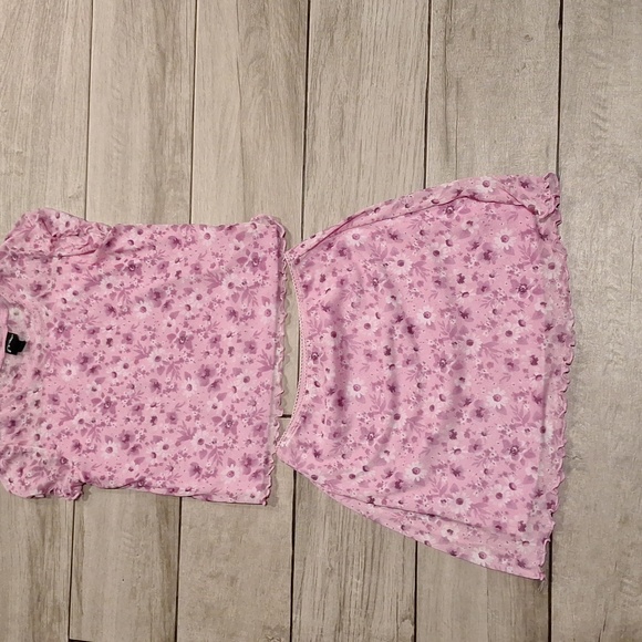 Art Class Lavender Floral Tee And Skirt Set - Picture 1 of 2